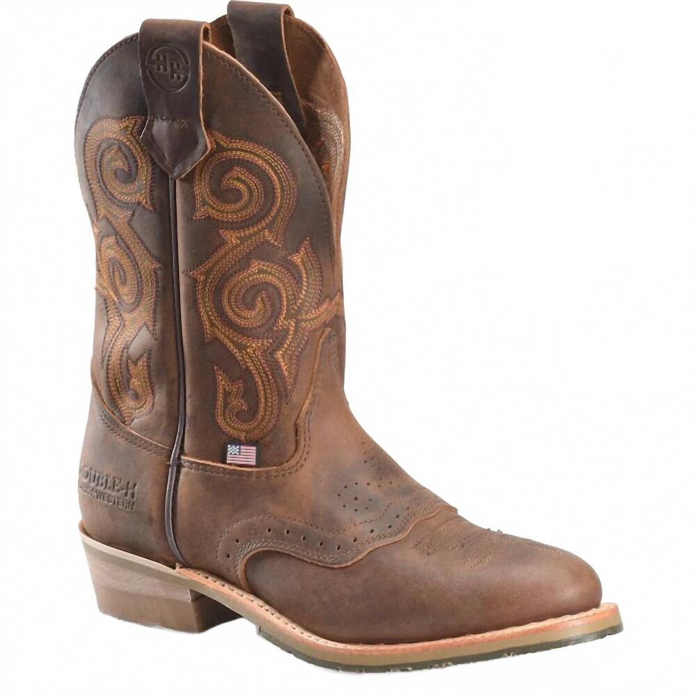 NEW DOUBLE-H BOOTS men's rockdale boots - medium in dark brown